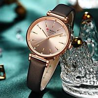 Классические женские часы для женщины Curren Grass Brown Salex Класичний жіночий годинник для жінки Curren