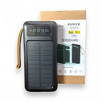Power Bank 30000mAh с солн.панелью Портативные зарядные устройства Power Bank Павербанк для телефона kik