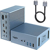 YYletgo - Док-станция USB C для MacBook с 2 4K HDMI, VGA, 4 USBA, USB C, SD и Micro SD, 1000 M LAN, 100 W PD