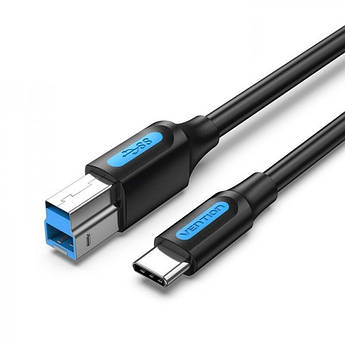 Кабель для принтера Vention USB Type-C — USB Type-B (M/M), 0.25 м, Black (CQVBC)