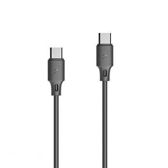 Кабель WK WDC-106a 3А USB-C — USB-C, 1 м Black