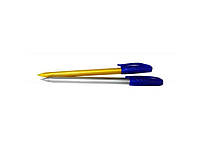 Ручка масляна Синій металік тригран корпус ТМ BUROMAX "Lv"