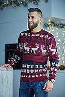 Мужская кофта с оленями новогодний свитер для мужчины Salex Чоловіча кофта з оленями новорічний светр для