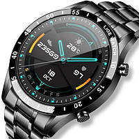 Смарт мужские часы с металлическим ремнем черный Smart Power Nano Black Salex Смарт годинник чоловічий з