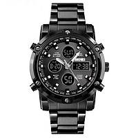 Наручные Мужские часы механические черный скмей Skmei Molot Limited AllBlack Salex Наручний Чоловічий годинник