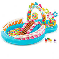 Дитячий надувний ігровий центр з басейном і гіркою Intex 57149 527 л Різнобарвний (bbx)