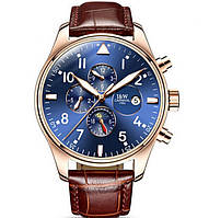 Чоловічий класичний механічний годинник коричневий Carnival Grand Brown 8701 Salex