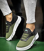 Мужские спортивные кроссовки хаки для мужчин демисезонная мужская обувь Lacoste 2023 - Khaki Salex Чоловічі