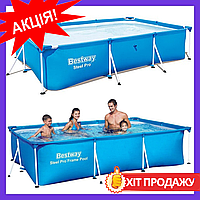 Бассейн каркасный Bestway прямоугольный 300х201х66 см объем 3300 л синий