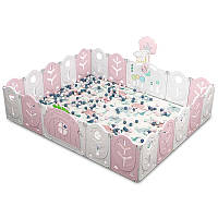 Манеж BabyPlayPen "Магической лес" встроенное баскетбольное кольцо 205*246*62 см Розовый (bbx)