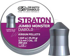 Кулі пневматичні JSB Diabolo Straton Jumbo Monster. Кал. 5.51 мм. Вага - 1.64 г. 200 шт/уп