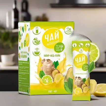 Концентрат чаю ТМ Смакуйте «Імбирний» 15 шт х 40 г, рідкий концентрований чай, фото 1