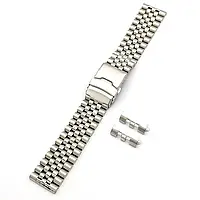 Браслет для часов из нержавеющей стали 22 мм, крепление край ровный / полумесяц