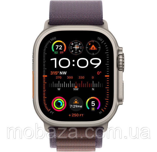 Смарт-годинник Apple Watch Ultra 2 GPS + Cellular, 49mm Titanium Case with Indigo Alpine Loop - Large (MREW3)