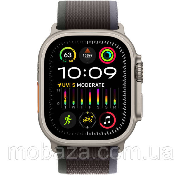 Смарт-годинник Apple Watch Ultra 2 GPS + Cellular, 49mm Titanium Case with Blue/Black Trail Loop - M/L (MRF63)