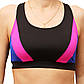 Чорний спортивний топ із яскравими вставками рожевий + синій, фото 5