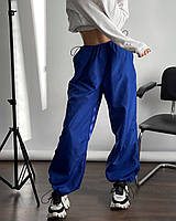 Женские штаны базовые карго воздушный крой боковые карманы , талия и низ регулируется