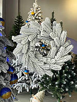 Новогодний венок Заснеженый веночек «Версаль» Рождетвенский венок Венки рождественские со снегом 912
