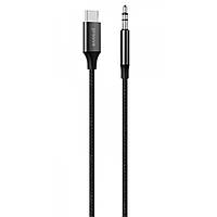 Кабель AUX Type-C для 3.5mm 1m Proove SoundTrack black | Шнур Тайп-Си 3.5 мм mini-jack