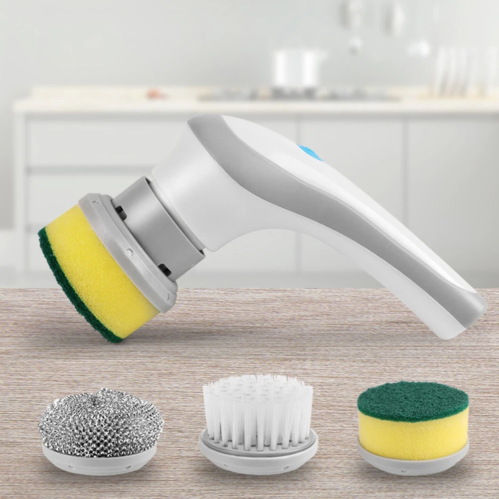 Щётка для мытья посуды с насадами аккумуляторная Electric Cleaning brush TRE - фото 2 - id-p2076113051
