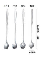 Чайная ложка Цветок из нержавеющей стали 17см (белая)