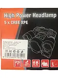 Ліхтарик налобний акумуляторний 5 х CREE XPE світлодіодів, з USB зарядкою, фото 4
