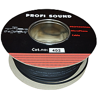 Кабель аудио-видео PROFI SOUND 2х0.12 медный круглый диаметр 2.8мм чёрный 100м