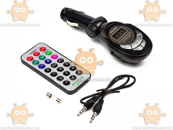 FM модулятор Balaton USB/пульт/MP3/AUX вхід/12В/microSD/SD, фото 2
