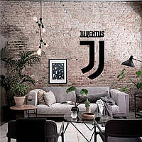 Дизайнерское настенное панно в стиле лофт из дерева FC Juventus 75х38см