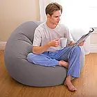 Надувне велюрове крісло-груша 107х104х69 см Intex 68579 Сірий Крісло для дому та вітальню, фото 3