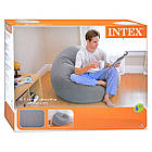 Надувне велюрове крісло-груша 107х104х69 см Intex 68579 Сірий Крісло для дому та вітальню, фото 7
