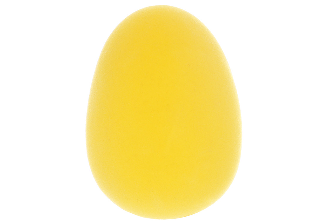 Декор Яйце з флоковим напиленням 13см, колір - соковитий жовтий ТОВАР ВІД ВИРОБНИКА