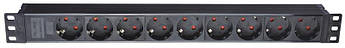 Блок розеток EServer 1U 19" (WT-2260B-GER) без вімінь, пласт. корпус, 9 розеток, 1.8 м