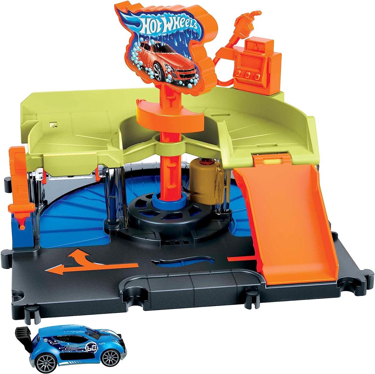 Ігровий набір Хот Вілс автомийка Hot Wheels City Toy Car Track Set Downtown Express Car Wash Playset