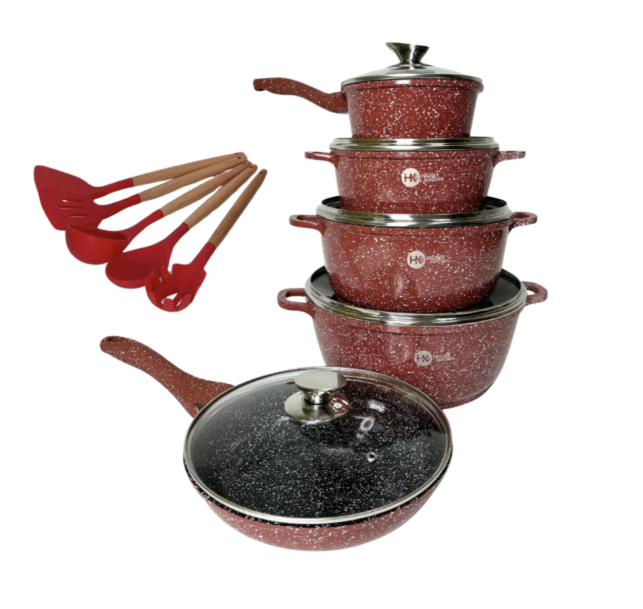 Набор посуды высокого качества с гранитным антипригарным покрытием ...