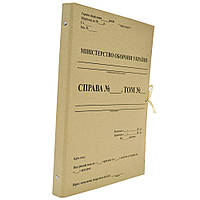 Папка архівна з титулкою Міноборони, картонна, на зав'язках, з планками для підшивання документів, А4, 20 мм