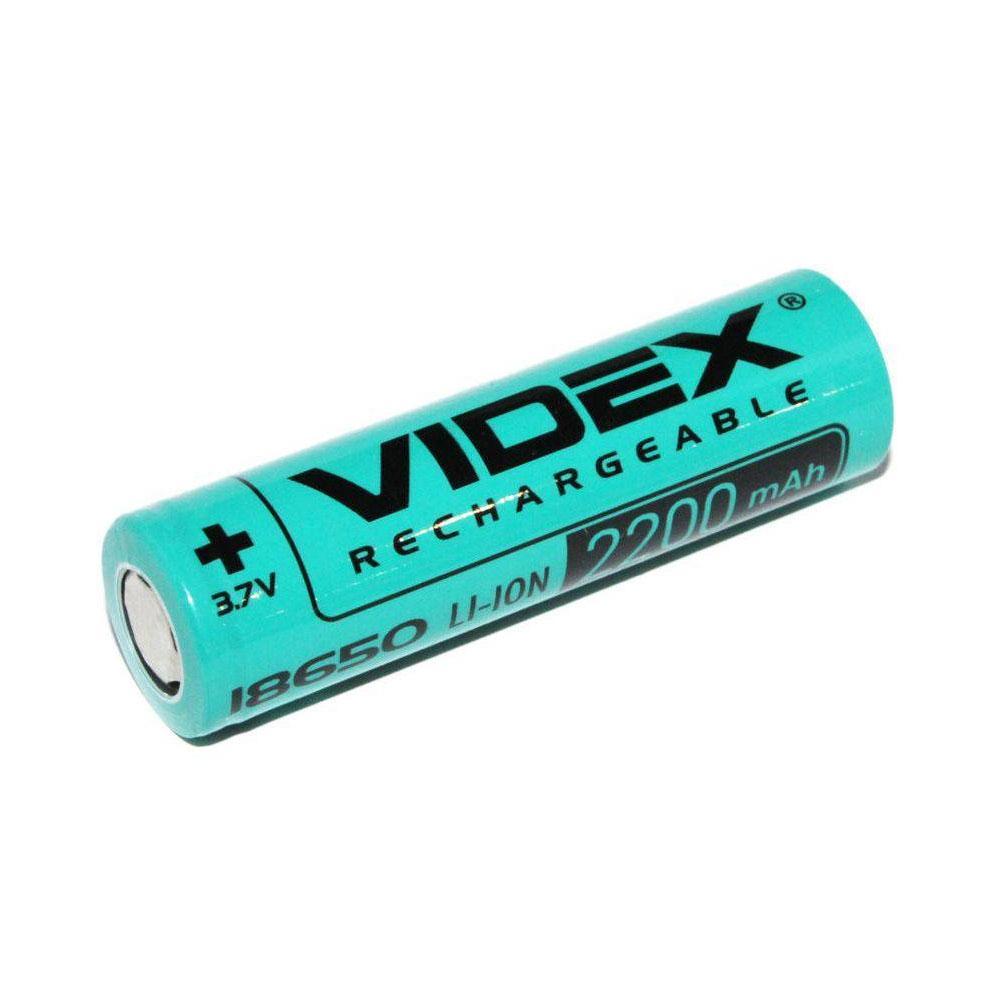 Акумулятор літій-іонний Videx 18650, 3.7V 2200 mAh (без захисту)