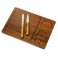 Сырная деревянная доска+ножи Wood 33х23 см 18601-006_VER