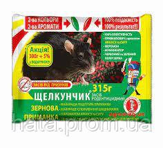 Засіб від гризунів Щелкунчик зерно пакет 315 г (арахіс і сир)