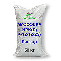 Комплексне мінеральне добриво Амофоска NPK(S): 4-12-12(25), мішок 50 кг, вир-во Польща