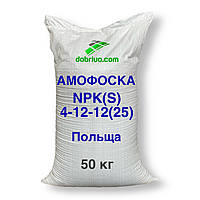 Комплексне мінеральне добриво Амофоска NPK(S): 4-12-12(25), мішок 50 кг, вир-во Польща