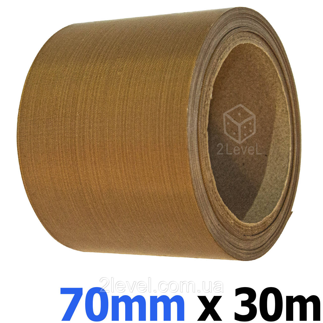 Термолента з тефлоном без клею 70 mm Рулон зі склотканини 30 м Стрічка тефлон 130 мікрон Склотканина з PTFE 9013