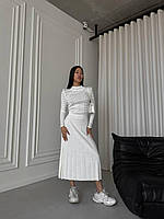 Жіноча стильна сукня міді Греммі з ажурним верхом Ded150