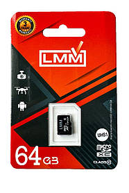 Карта пам&#39;яті microSDHC (UHS-1) 64GB class 10 LMM (без адаптера)