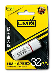 Флешка USB 32GB LMM Classic модель 011, біла