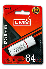 Флешка USB 64GB LMM Classic модель 011, біла