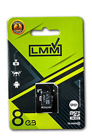 Карта пам&#39;яті microSDHC (UHS-1) 8GB class 10 LMM (з адаптером)