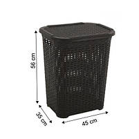 Корзина з кришкою для білизни RATTAN, пластик, коричневий SNMZ, фото 6