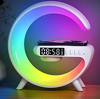 Настольная смарт лампа-ночник RGB с беспроводной зарядкой и Bluetooth-колонкой G-Smart 3в1