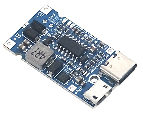 Модуль зарядки LX-LIFC1-N 3S 12,6В, 3.7В літієвих батарей, microUSB/type-C, підтримка швидкої зарядки (QC), фото 1